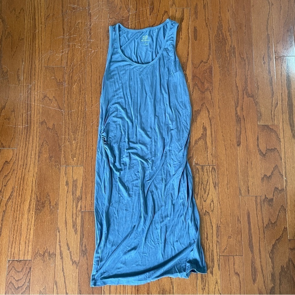 Blue Sleeveless Bodcon Maternity Midi Dress